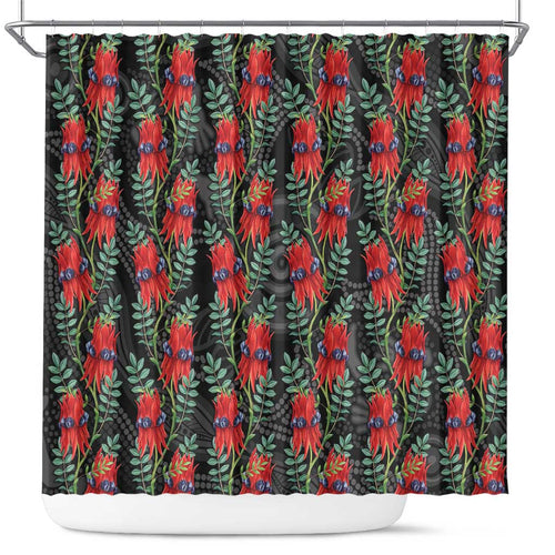 Australia Sturt's Desert Pea Shower Curtain Aussie Native Flowers Indigenous Art - Aussie Hoodie