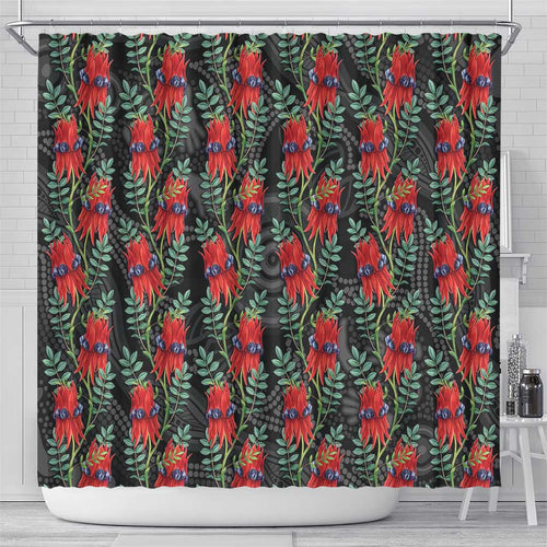 Australia Sturt's Desert Pea Shower Curtain Aussie Native Flowers Indigenous Art - Aussie Hoodie