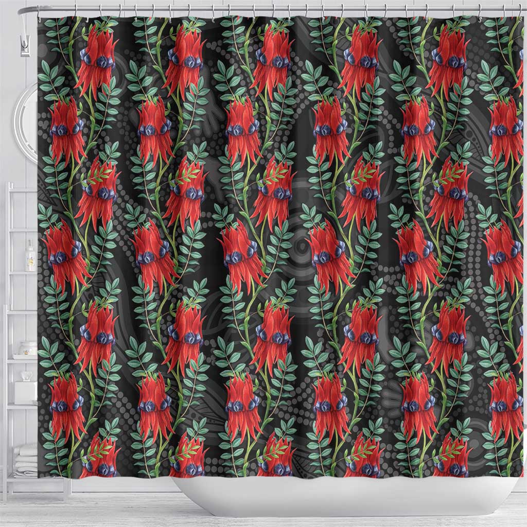 Australia Sturt's Desert Pea Shower Curtain Aussie Native Flowers Indigenous Art - Aussie Hoodie