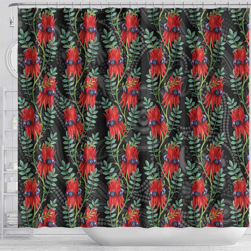 Australia Sturt's Desert Pea Shower Curtain Aussie Native Flowers Indigenous Art - Aussie Hoodie