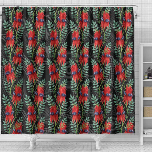 Australia Sturt's Desert Pea Shower Curtain Aussie Native Flowers Indigenous Art - Aussie Hoodie