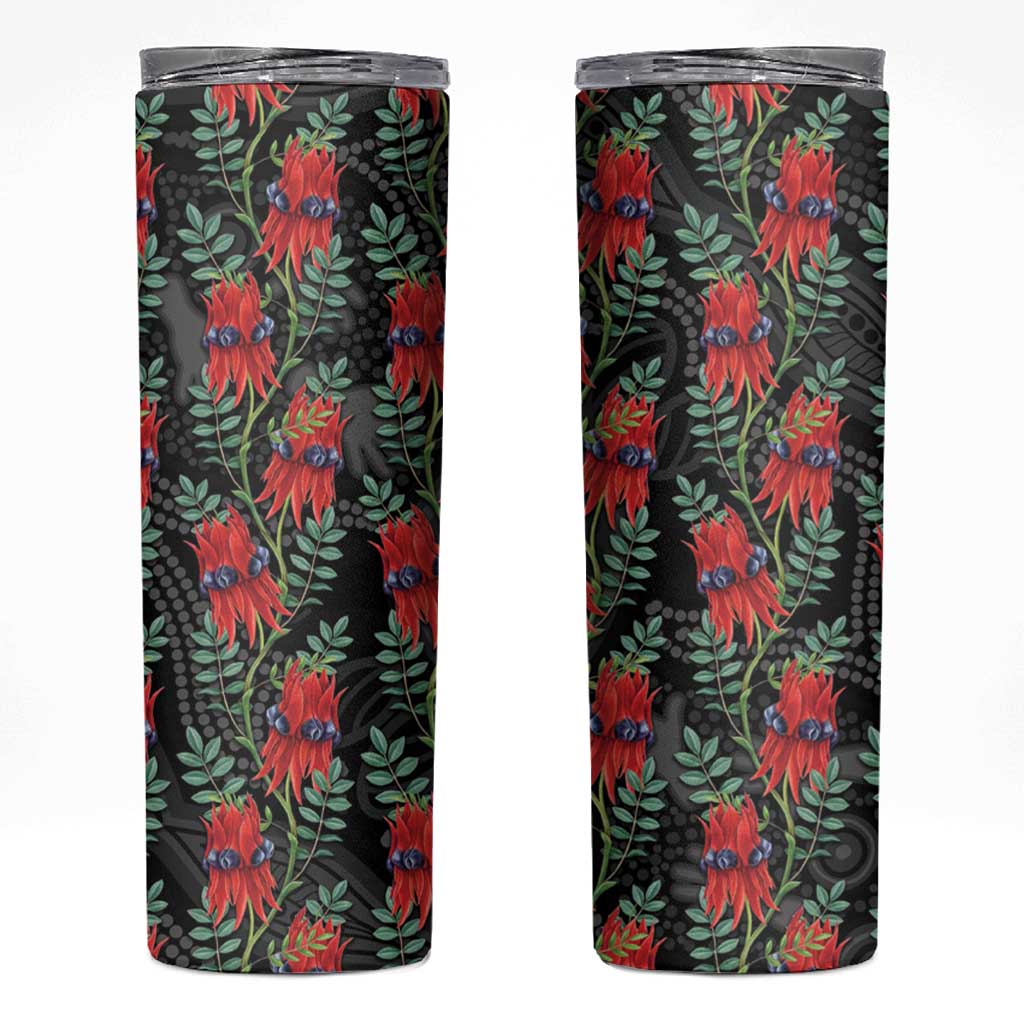 Australia Sturt's Desert Pea Skinny Tumbler Aussie Native Flowers Indigenous Art - Aussie Hoodie