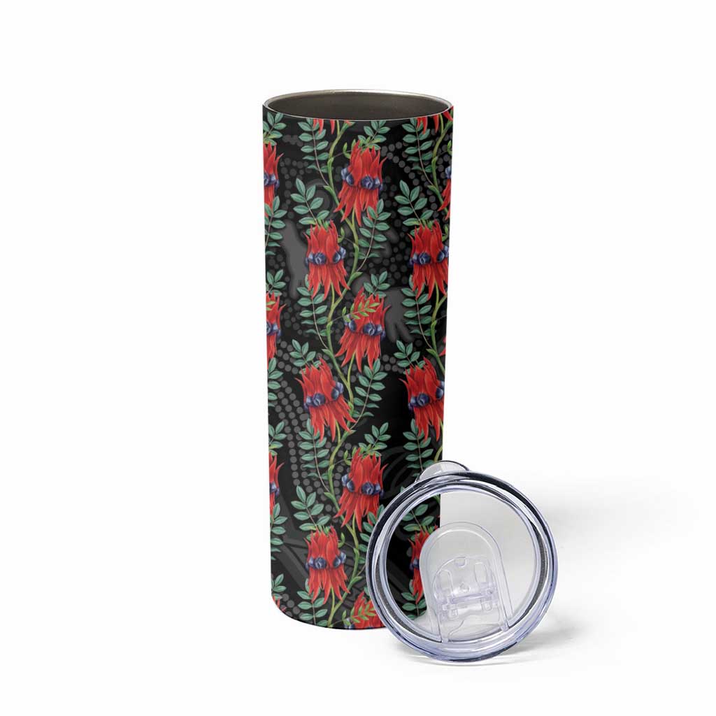 Australia Sturt's Desert Pea Skinny Tumbler Aussie Native Flowers Indigenous Art - Aussie Hoodie