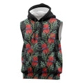 Australia Sturt's Desert Pea Sleeveless Hoodie Aussie Native Flowers Indigenous Art - Aussie Hoodie
