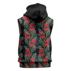 Australia Sturt's Desert Pea Sleeveless Hoodie Aussie Native Flowers Indigenous Art - Aussie Hoodie