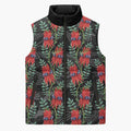 Australia Sturt's Desert Pea Sleeveless Puffer Jacket Aussie Native Flowers Indigenous Art - Aussie Hoodie