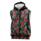 Australia Sturt's Desert Pea Sleeveless Zip Hoodie Aussie Native Flowers Indigenous Art LT14