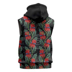 Australia Sturt's Desert Pea Sleeveless Zip Hoodie Aussie Native Flowers Indigenous Art LT14