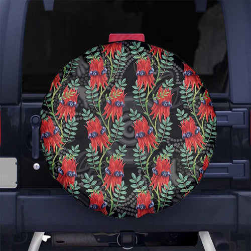 Australia Sturt's Desert Pea Spare Tire Cover Aussie Native Flowers Indigenous Art - Aussie Hoodie