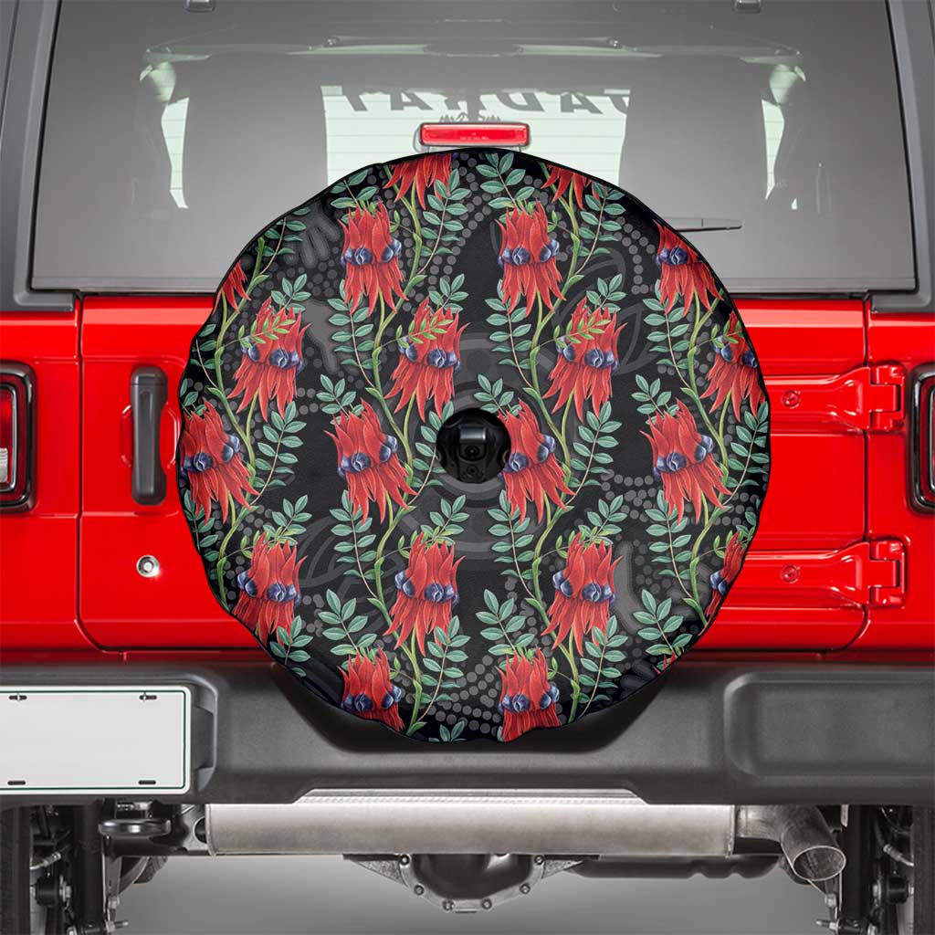 Australia Sturt's Desert Pea Spare Tire Cover Aussie Native Flowers Indigenous Art - Aussie Hoodie