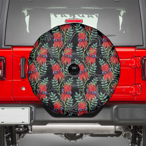 Australia Sturt's Desert Pea Spare Tire Cover Aussie Native Flowers Indigenous Art - Aussie Hoodie