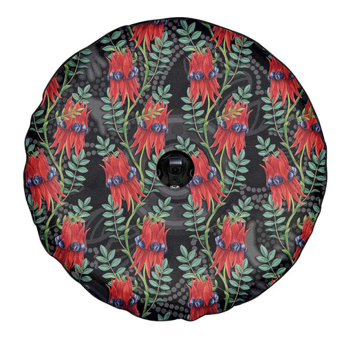 Australia Sturt's Desert Pea Spare Tire Cover Aussie Native Flowers Indigenous Art - Aussie Hoodie