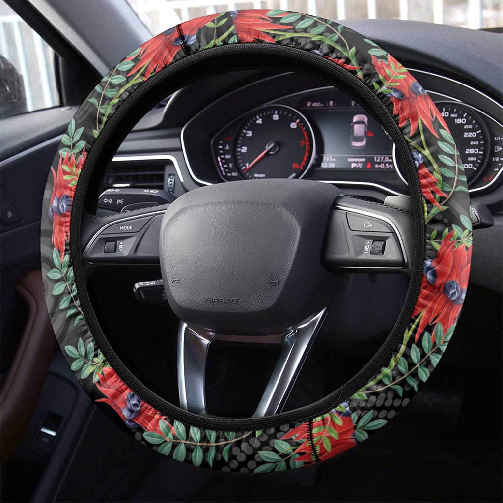 Australia Sturt's Desert Pea Steering Wheel Cover Aussie Native Flowers Indigenous Art - Aussie Hoodie