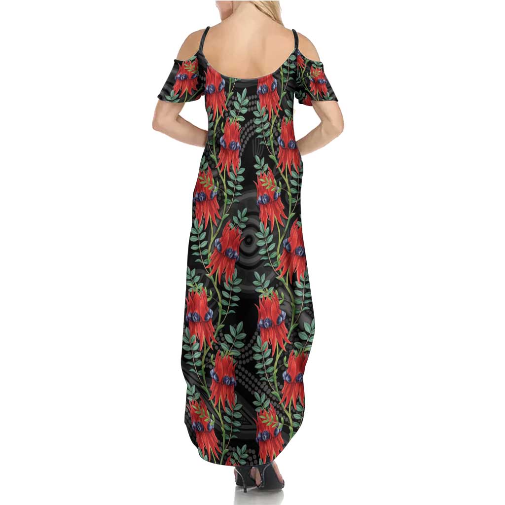 Australia Sturt's Desert Pea Summer Maxi Dress Aussie Native Flowers Indigenous Art - Aussie Hoodie