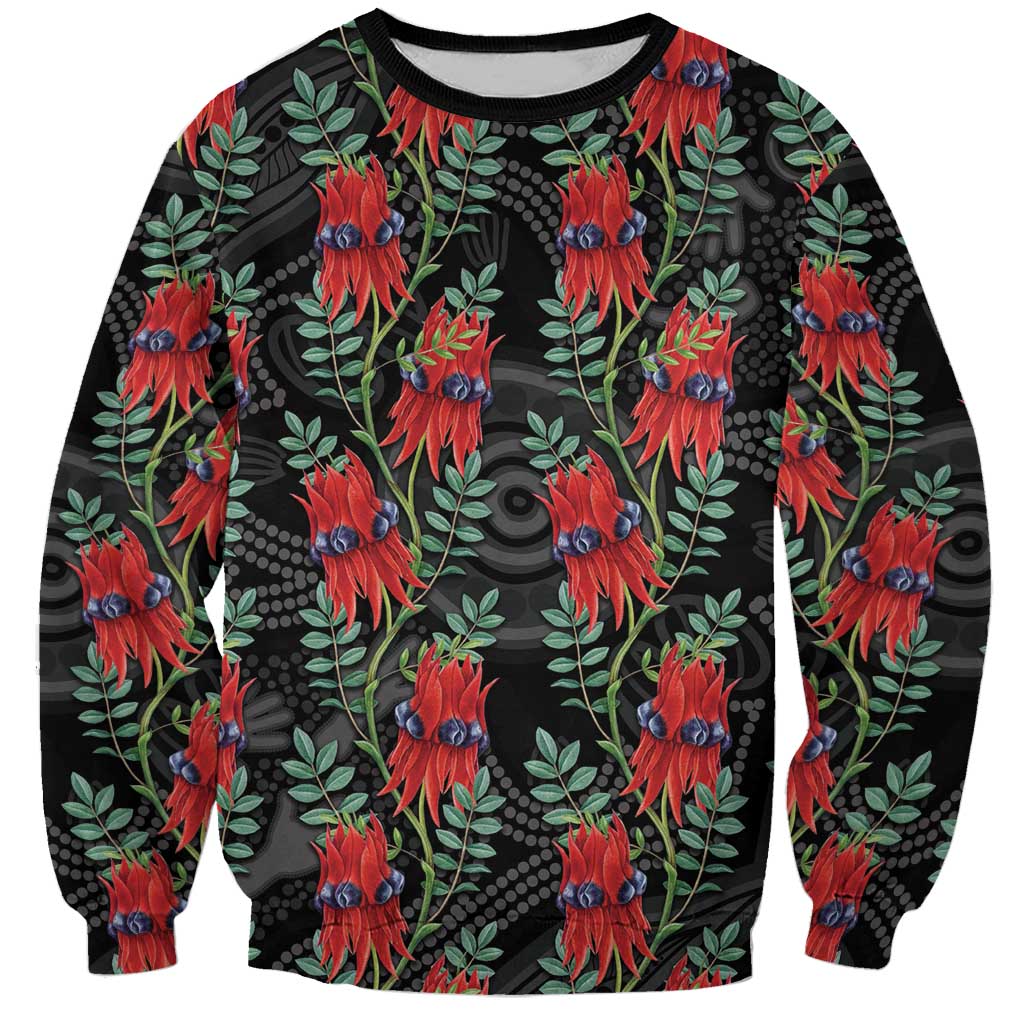 Australia Sturt's Desert Pea Sweatshirt Aussie Native Flowers Indigenous Art - Aussie Hoodie