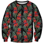 Australia Sturt's Desert Pea Sweatshirt Aussie Native Flowers Indigenous Art - Aussie Hoodie