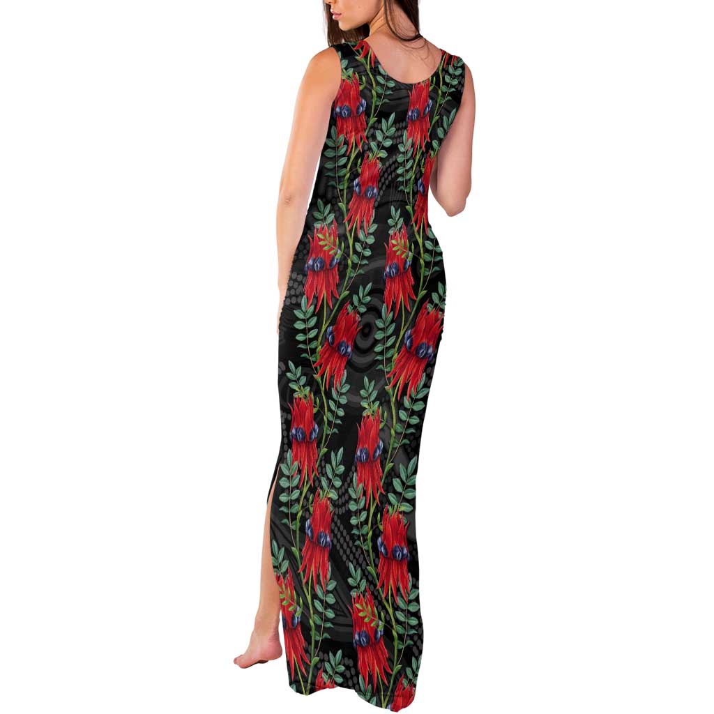 Australia Sturt's Desert Pea Tank Maxi Dress Aussie Native Flowers Indigenous Art - Aussie Hoodie