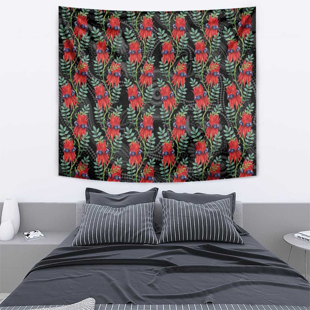 Australia Sturt's Desert Pea Tapestry Aussie Native Flowers Indigenous Art - Aussie Hoodie
