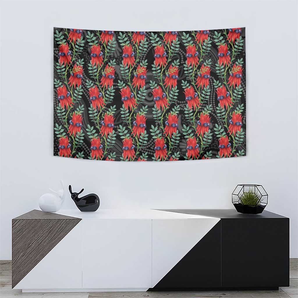Australia Sturt's Desert Pea Tapestry Aussie Native Flowers Indigenous Art - Aussie Hoodie