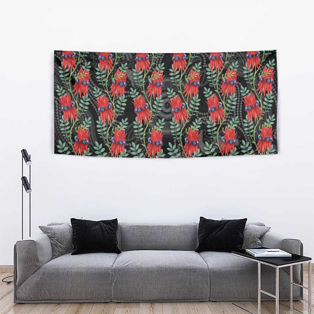 Australia Sturt's Desert Pea Tapestry Aussie Native Flowers Indigenous Art - Aussie Hoodie