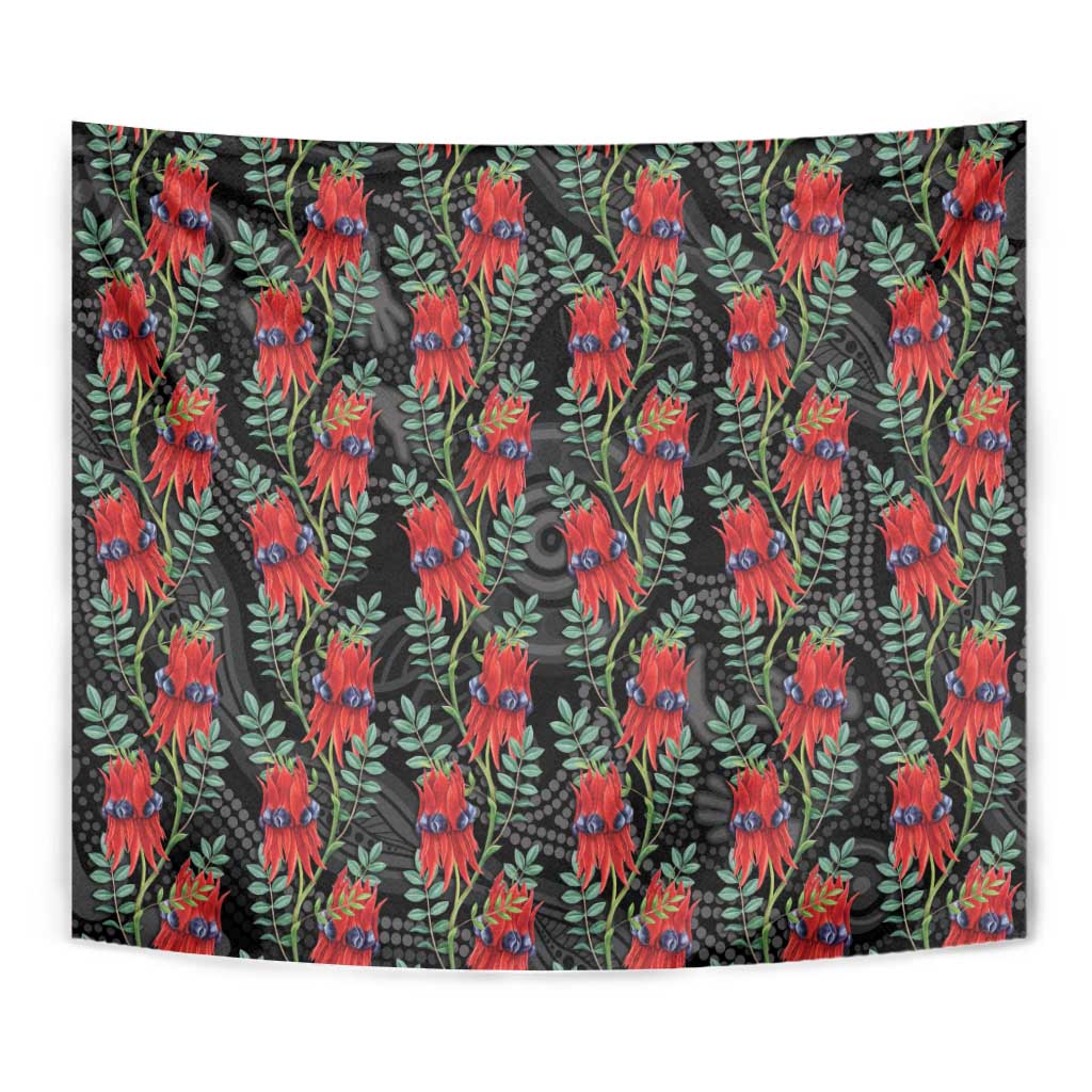 Australia Sturt's Desert Pea Tapestry Aussie Native Flowers Indigenous Art - Aussie Hoodie