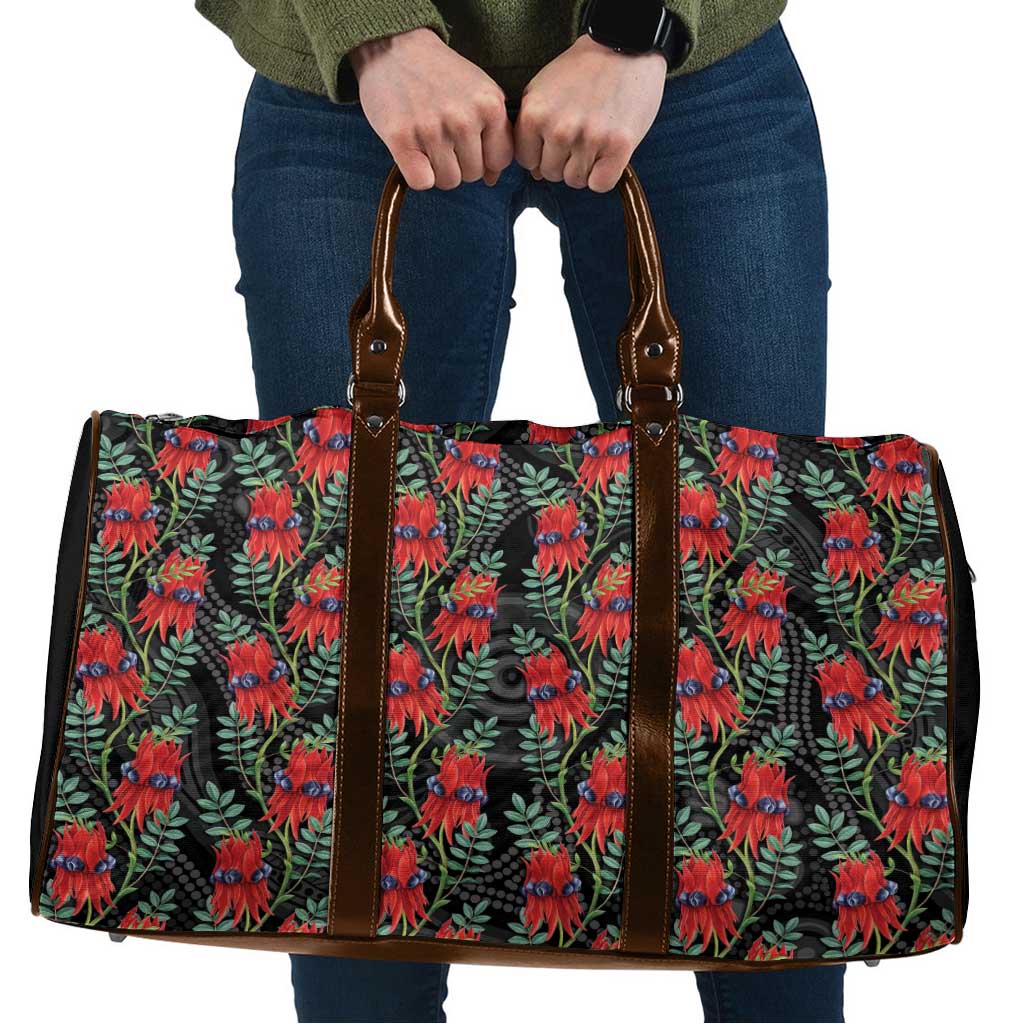 Australia Sturt's Desert Pea Travel Bag Aussie Native Flowers Indigenous Art - Aussie Hoodie
