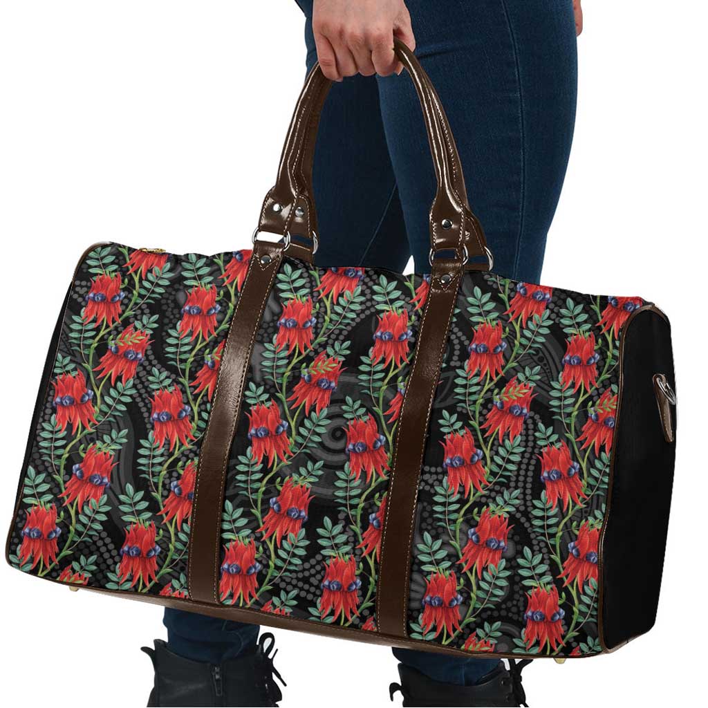 Australia Sturt's Desert Pea Travel Bag Aussie Native Flowers Indigenous Art - Aussie Hoodie