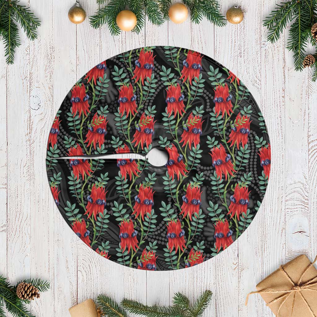 Australia Sturt's Desert Pea Tree Skirt Aussie Native Flowers Indigenous Art - Aussie Hoodie