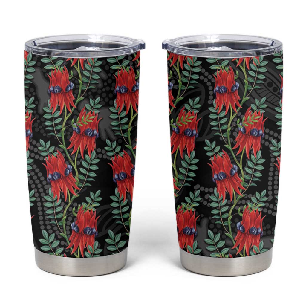 Australia Sturt's Desert Pea Tumbler Cup Aussie Native Flowers Indigenous Art - Aussie Hoodie
