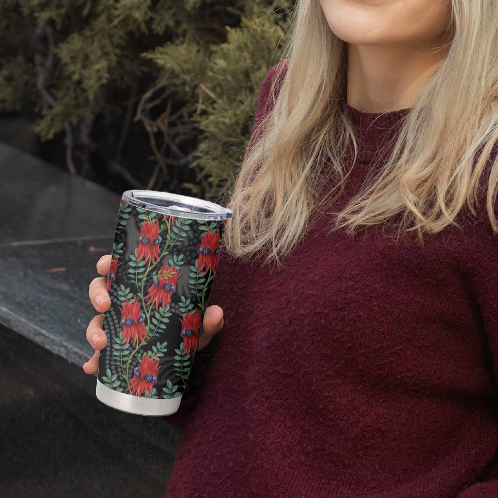 Australia Sturt's Desert Pea Tumbler Cup Aussie Native Flowers Indigenous Art - Aussie Hoodie