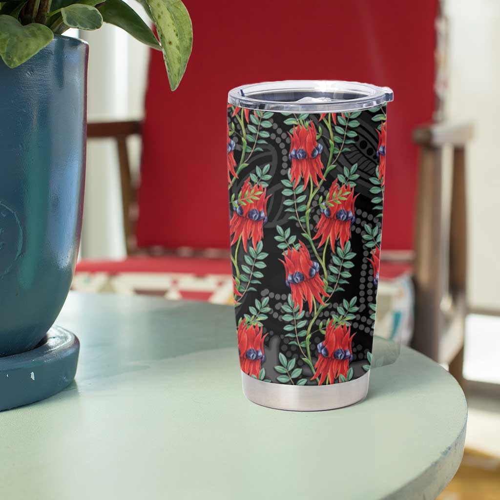 Australia Sturt's Desert Pea Tumbler Cup Aussie Native Flowers Indigenous Art - Aussie Hoodie