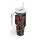 Australia Sturt's Desert Pea Tumbler With Handle Aussie Native Flowers Indigenous Art - Aussie Hoodie