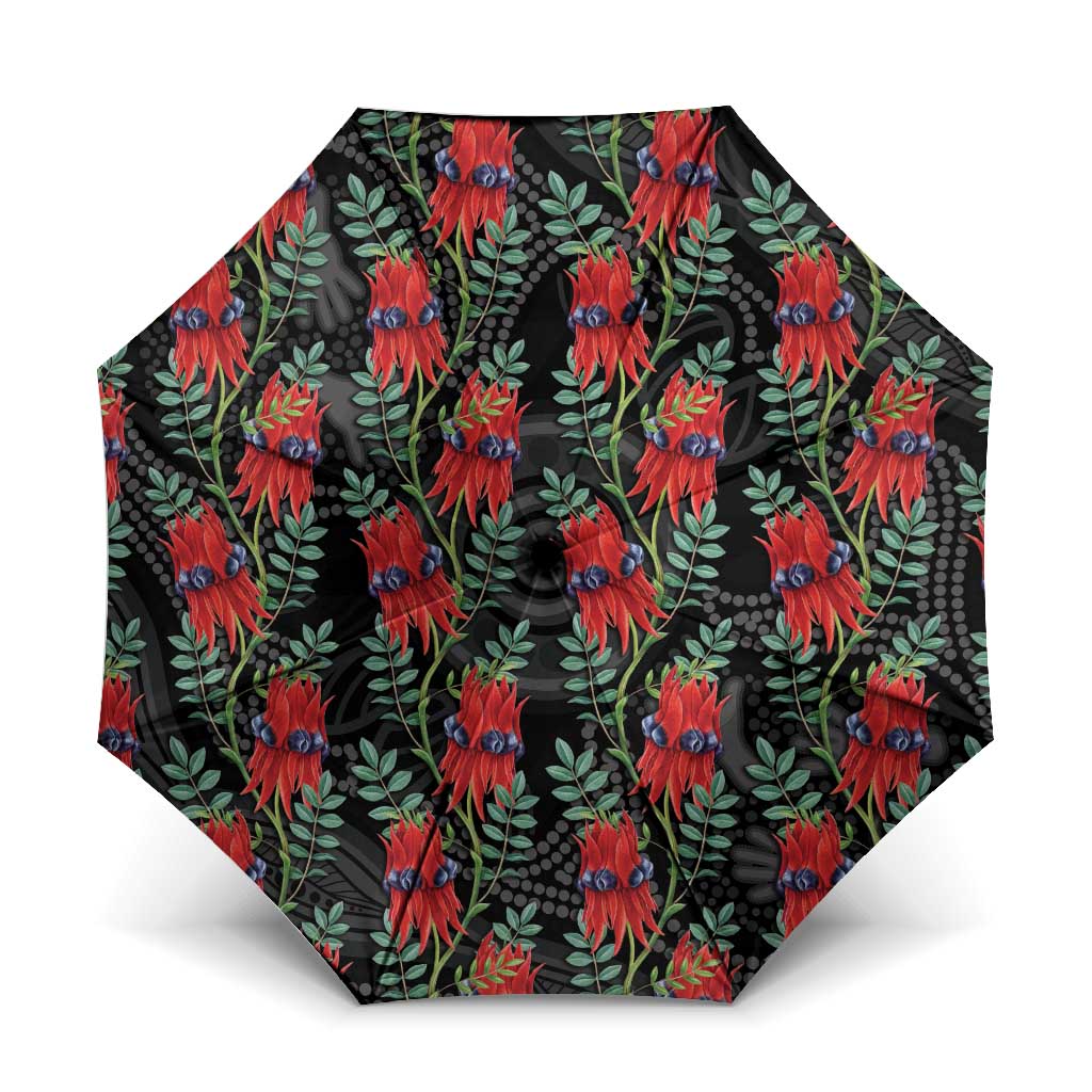 Australia Sturt's Desert Pea Umbrella Aussie Native Flowers Indigenous Art - Aussie Hoodie
