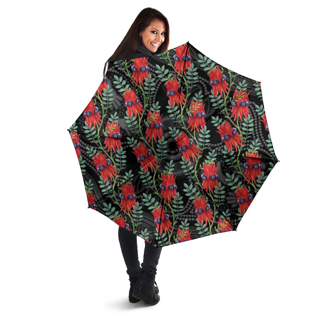 Australia Sturt's Desert Pea Umbrella Aussie Native Flowers Indigenous Art - Aussie Hoodie