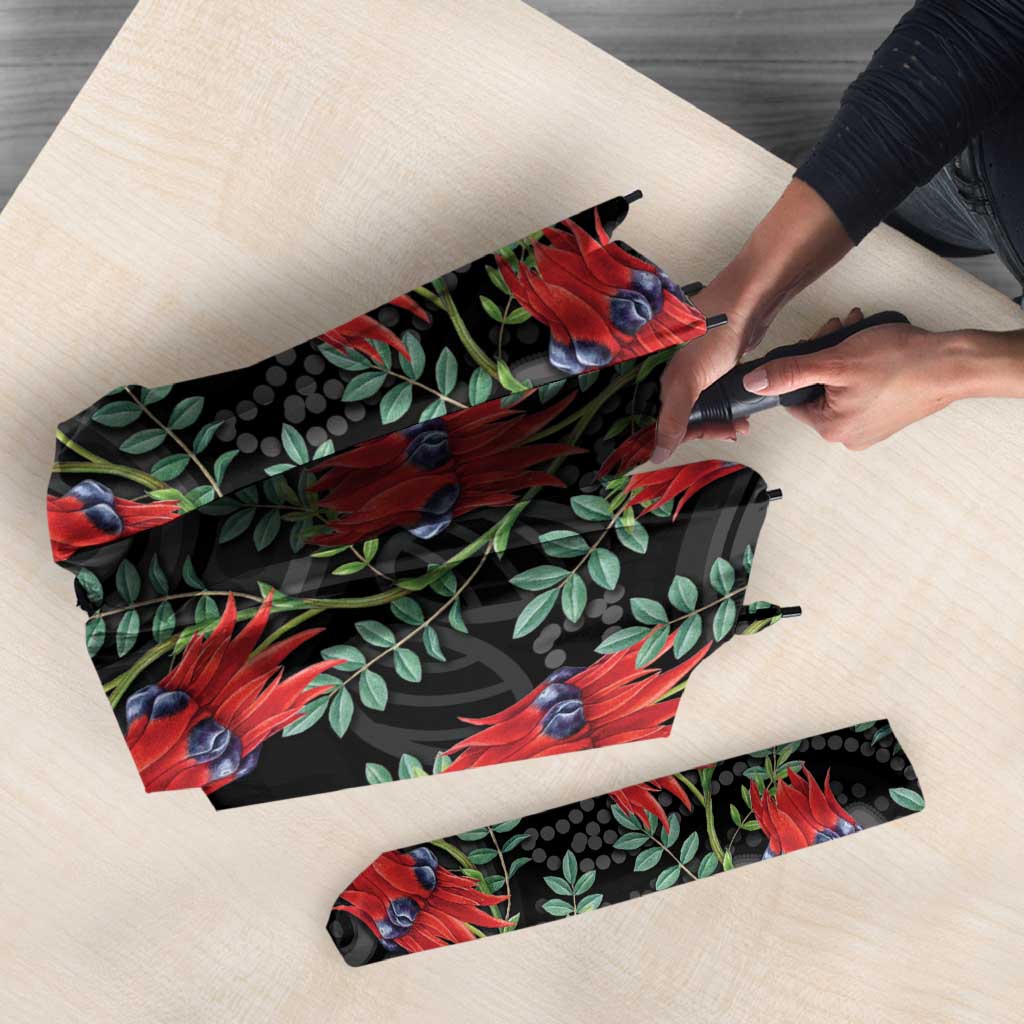 Australia Sturt's Desert Pea Umbrella Aussie Native Flowers Indigenous Art - Aussie Hoodie