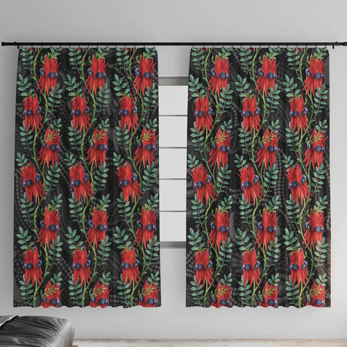 Australia Sturt's Desert Pea Window Curtain Aussie Native Flowers Indigenous Art - Aussie Hoodie