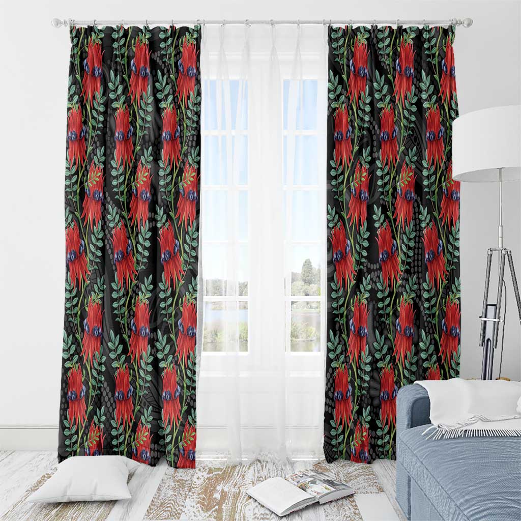 Australia Sturt's Desert Pea Window Curtain Aussie Native Flowers Indigenous Art - Aussie Hoodie