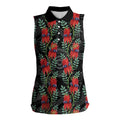 Australia Sturt's Desert Pea Women Sleeveless Polo Shirt Aussie Native Flowers Indigenous Art - Aussie Hoodie