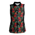 Australia Sturt's Desert Pea Women Sleeveless Polo Shirt Aussie Native Flowers Indigenous Art - Aussie Hoodie
