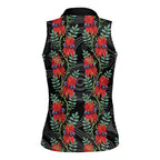 Australia Sturt's Desert Pea Women Sleeveless Polo Shirt Aussie Native Flowers Indigenous Art - Aussie Hoodie