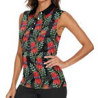 Australia Sturt's Desert Pea Women Sleeveless Polo Shirt Aussie Native Flowers Indigenous Art - Aussie Hoodie