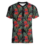 Australia Sturt's Desert Pea Women V-Neck T-Shirt Aussie Native Flowers Indigenous Art - Aussie Hoodie