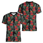Australia Sturt's Desert Pea Women V-Neck T-Shirt Aussie Native Flowers Indigenous Art - Aussie Hoodie