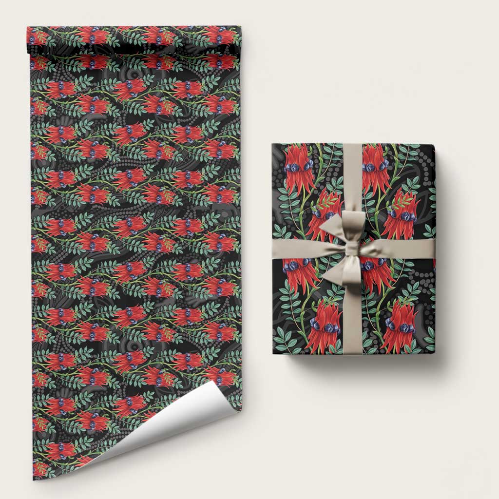 Australia Sturt's Desert Pea Wrapping Paper Aussie Native Flowers Indigenous Art - Aussie Hoodie
