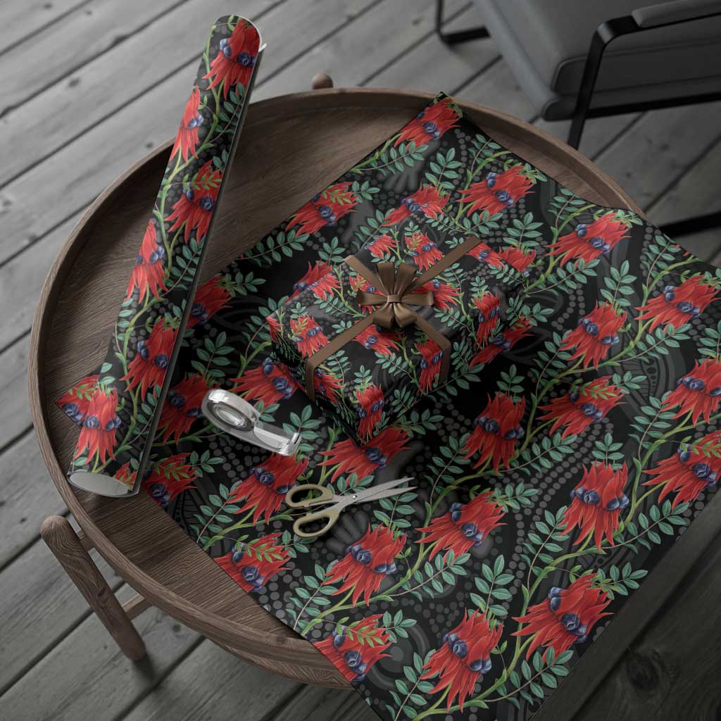 Australia Sturt's Desert Pea Wrapping Paper Aussie Native Flowers Indigenous Art - Aussie Hoodie