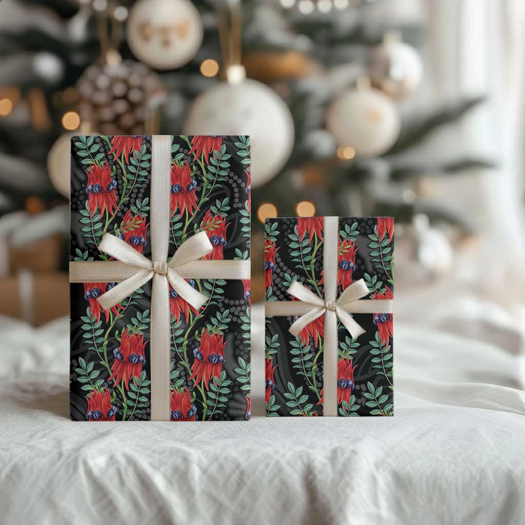 Australia Sturt's Desert Pea Wrapping Paper Aussie Native Flowers Indigenous Art - Aussie Hoodie