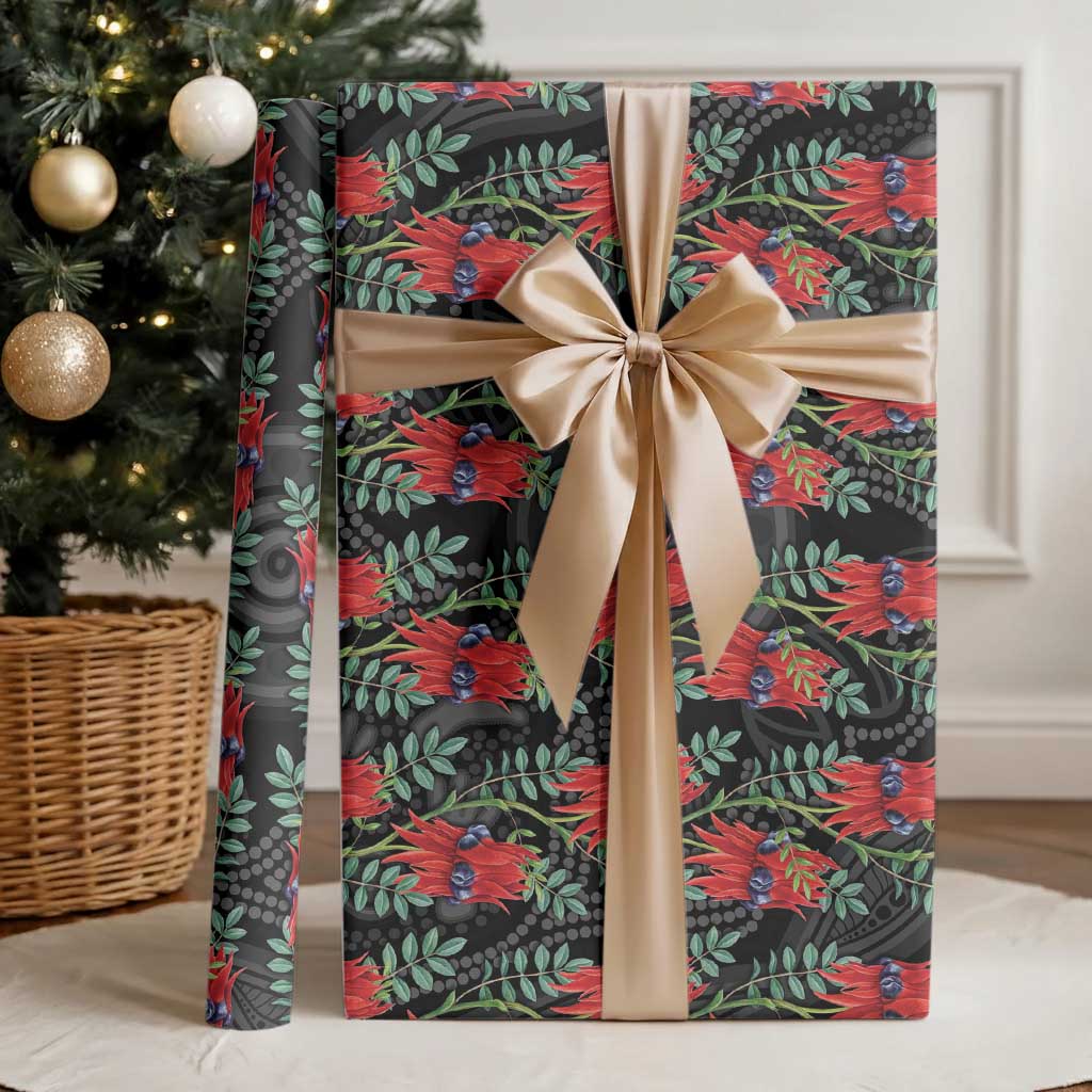 Australia Sturt's Desert Pea Wrapping Paper Aussie Native Flowers Indigenous Art - Aussie Hoodie