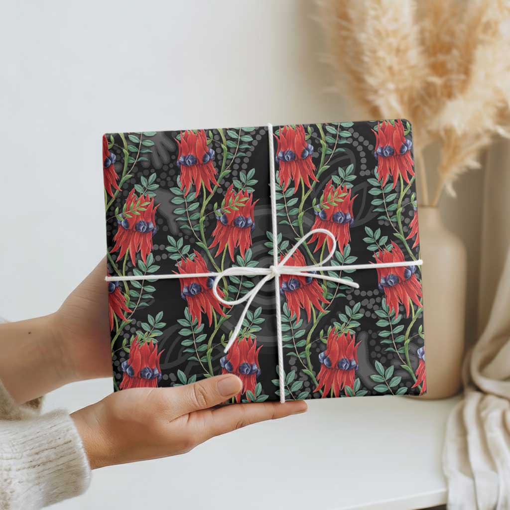 Australia Sturt's Desert Pea Wrapping Paper Aussie Native Flowers Indigenous Art - Aussie Hoodie