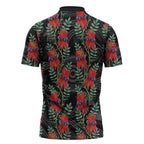 Australia Sturt's Desert Pea Zipper Polo Shirt Aussie Native Flowers Indigenous Art - Aussie Hoodie