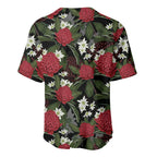 Australia Waratah Flannel Flower Baseball Jersey Aussie Native Flowers Seamless Stylized - Aussie Hoodie